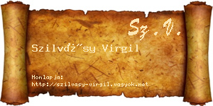 Szilvásy Virgil névjegykártya